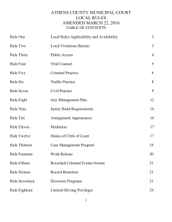 Local Rules - City of Athens, Ohio