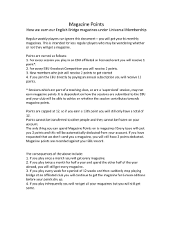 Magazine Points - English Bridge Union