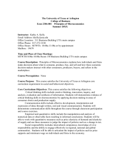 The University of Texas at Arlington College of Business Econ 2306