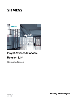 Insight Advanced Software Revision 3.15 Release Notes