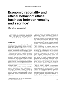 Economic rationality and ethical behavior