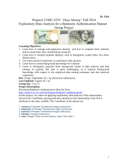 Exploratory Data Analysis for a Banknote Authentication Dataset