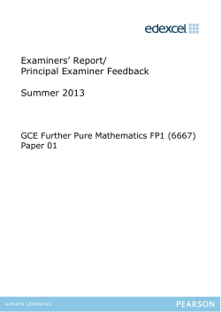 Examiners` Report - Edexcel