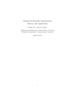 Markowitz Portfolio Optimization Theory and Application