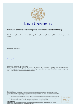 Sum Rules for Parallel Plate Waveguides: Experimental Results and