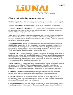 Glossary of collective bargaining terms