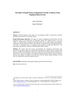 The Role of Small Firms in Regional Growth: Evidence