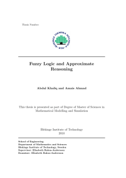 Fuzzy Logic and Approximate Reasoning