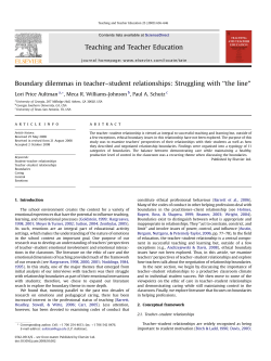 Boundary dilemmas in teacher-student relationships
