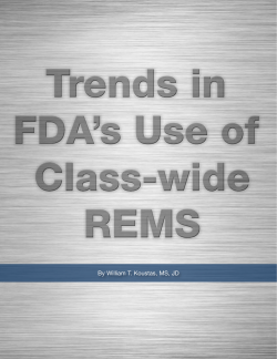 Trends in FDA`s Use of Class-wide REMS