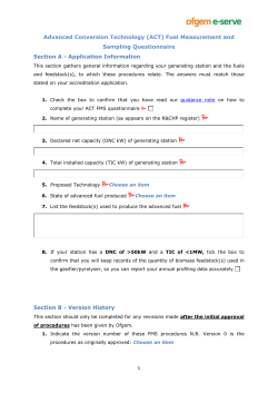 Advanced Conversion Technologies FMS Questionnaire