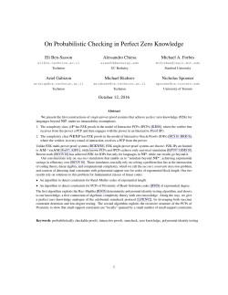 On Probabilistic Checking in Perfect Zero Knowledge