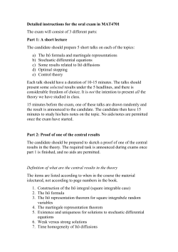 Detailed instructions for the oral exam in MAT4701