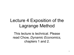 Lecture 3 Exposition of the Lagrange Method
