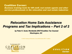 Real Estate Coalition Update and Action Plan