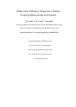 Student task modeling in design and evaluation of open problem