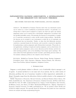 IMPLEMENTING RANDOM ASSIGNMENTS: A