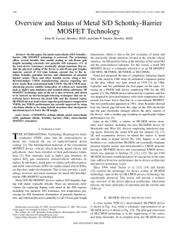 Overview and Status of Metal S/D Schottky-Barrier