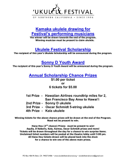 Kamaka ukulele drawing for Festival`s performing musicians Ukulele