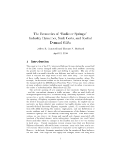 The Economics of sRadiator Springs:t Industry Dynamics, Sunk