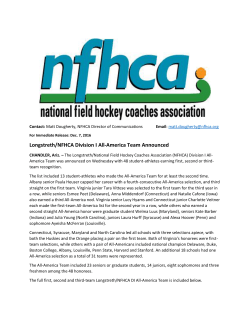 Longstreth/NFHCA Division I All-America Team Announced