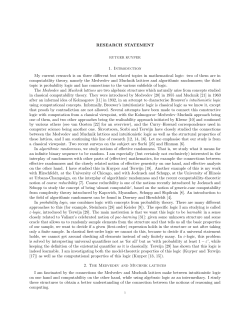 RESEARCH STATEMENT 1. Introduction My