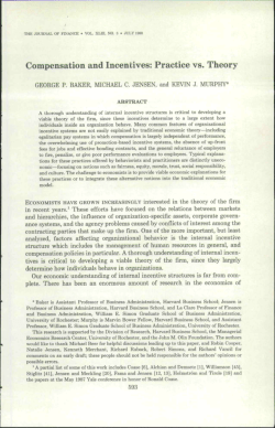 Compensation and Incentives: Practice vs. Theory