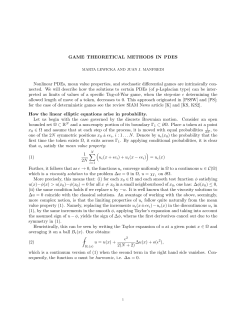 GAME THEORETICAL METHODS IN PDES Nonlinear PDEs, mean