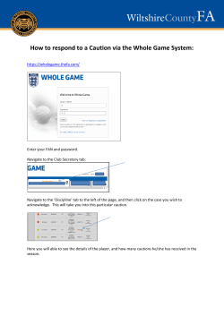 How to respond to a Caution via the Whole Game System: