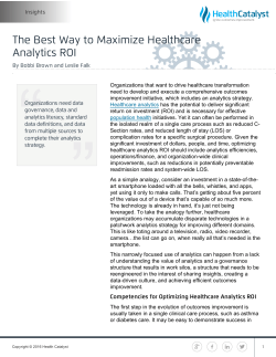 The Best Way to Maximize Healthcare Analytics ROI