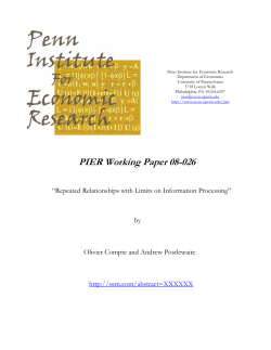 PIER Working Paper 08-026 - David Levine`s Economic and Game
