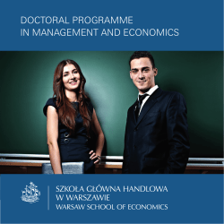 Doctoral Programme in management anD economics