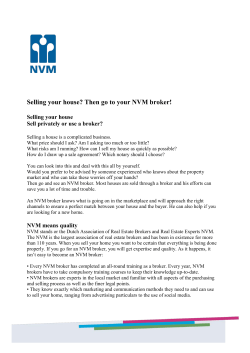 Selling your house? Then go to your NVM broker!