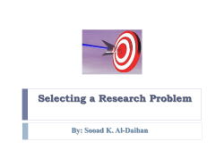 Selecting a Research Problem
