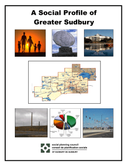 A Social Profile of Greater Sudbury