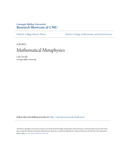 Mathematical Metaphysics - Research Showcase @ CMU