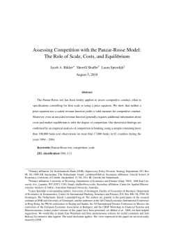 Assessing Competition with the Panzar-Rosse Model