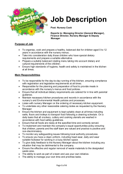 Purpose of Job - Moorwell Miracles Nursery