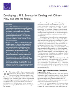 Developing a US Strategy for Dealing with China