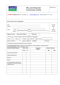 Booking form - Argyll and Bute Council