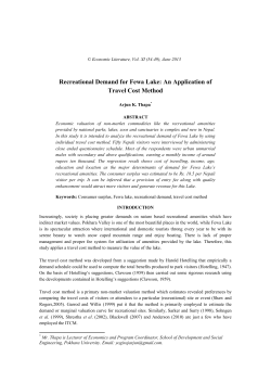 Recreational Demand for Fewa Lake: An Application of Travel Cost
