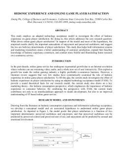 hedonic experience and online game player satisfaction