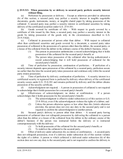 GS 25-9-313 Page 1 &sect; 25-9-313. When possession by or delivery to