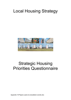 Local Housing Strategy Strategic Housing Priorities Questionnaire