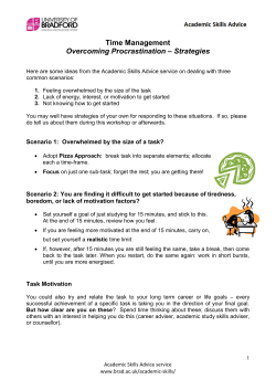 Time Management Overcoming Procrastination &ndash; Strategies