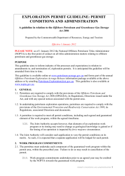 Exploration permit guideline: Permit conditions and administration