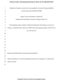 Modulation of cognitive control levels via manipulation of saccade
