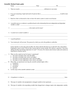 Scientific Method Studyguide