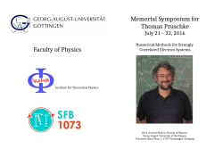 Faculty of Physics Memorial Symposium for Thomas Pruschke
