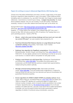 Papers for writing an essay in Advanced Algorithmics 2013 Spring